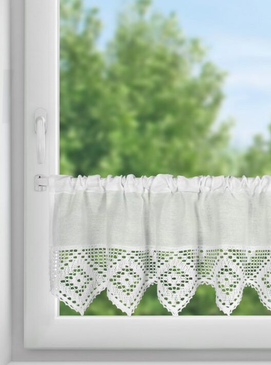 Firana gotowa Isaac biała 150 x 30 cm – do kuchni i jadalni