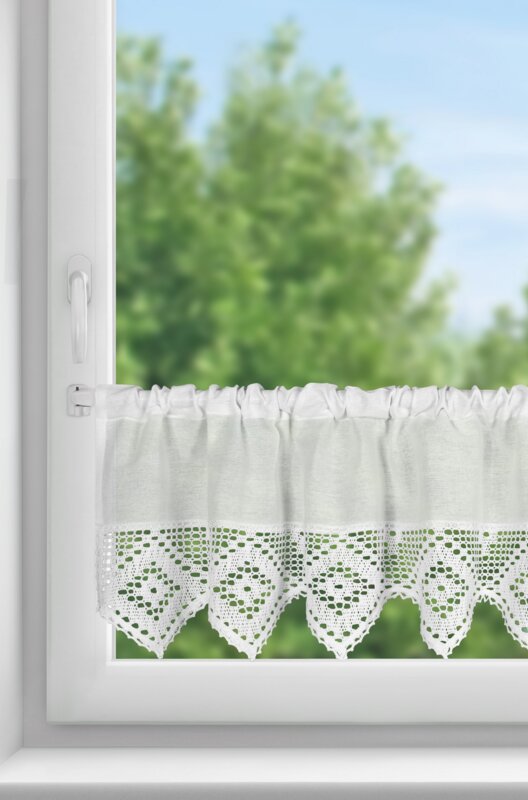 Firana gotowa Isaac biała 150 x 30 cm – do kuchni i jadalni