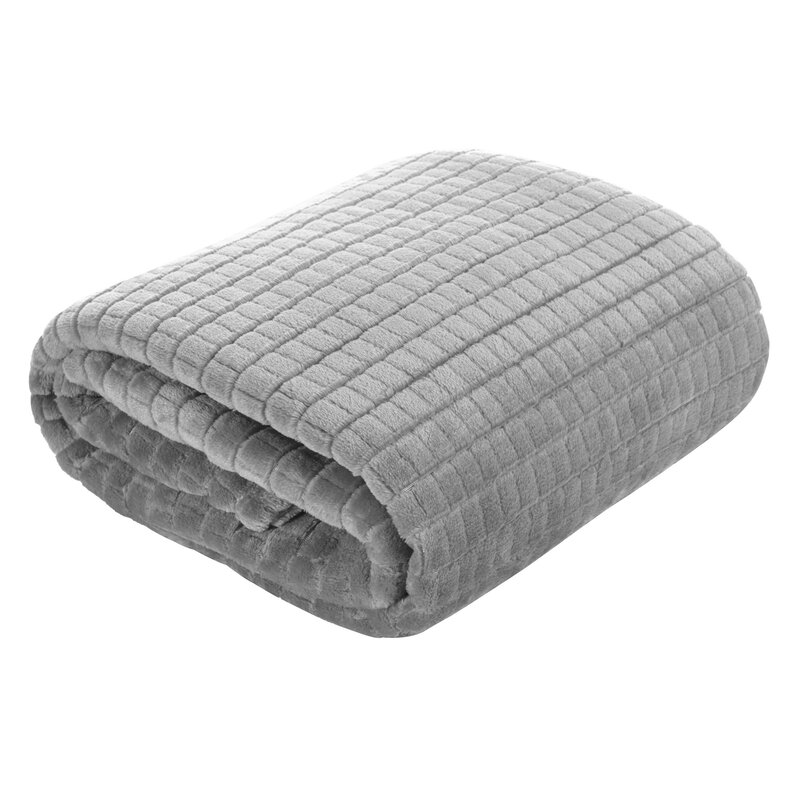 Koc flano Cindy2 popielaty 170 x 210 cm – otuli miękkością