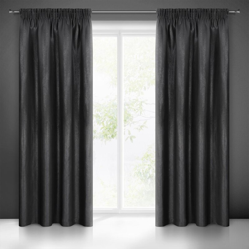 Zasłona gotowa Aggie czarna 140 X 270 CM – miękka i elegancka