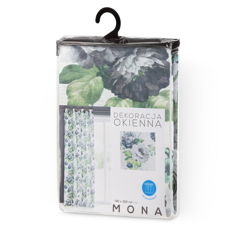 Zasłona gotowa Mona biała 140 X 250 CM – delikatny kwiatowy wzór