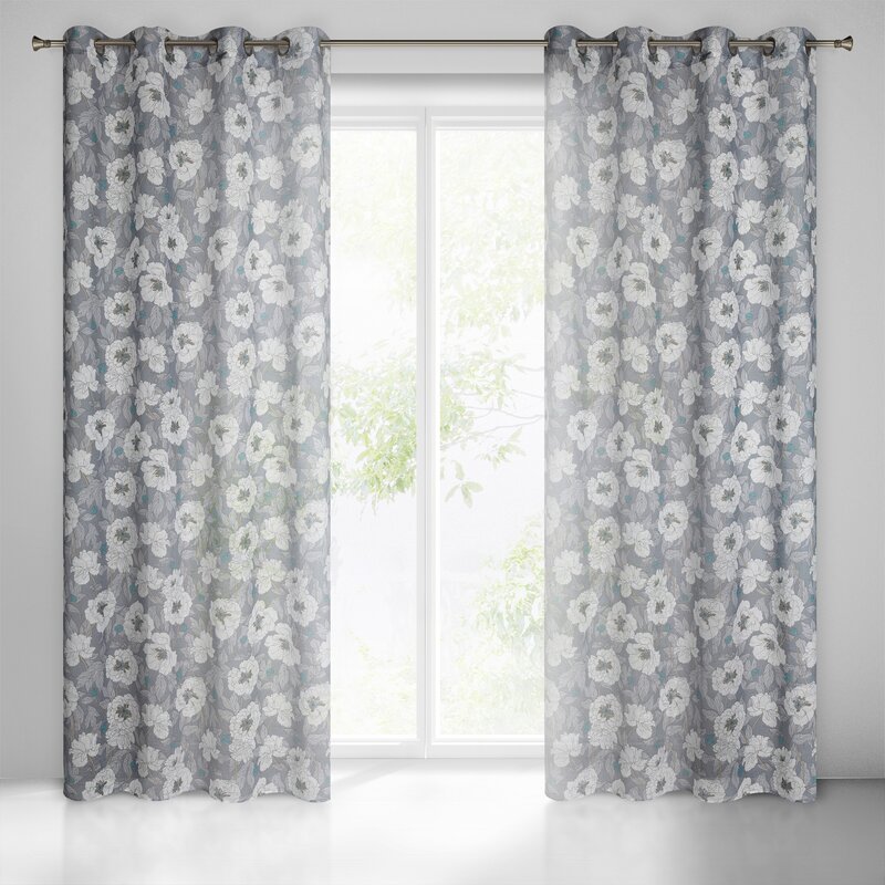 Zasłona gotowa Fabia popielata 140 x 250 cm – zaciemnia pomieszczenie