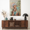 Obraz ręcznie malowany egzotyczny zielony 80 X 120 CM – ożywia wnętrze