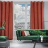 Zasłona gotowa welwet ceglasta 140 x 250 cm – ociepla wnętrze