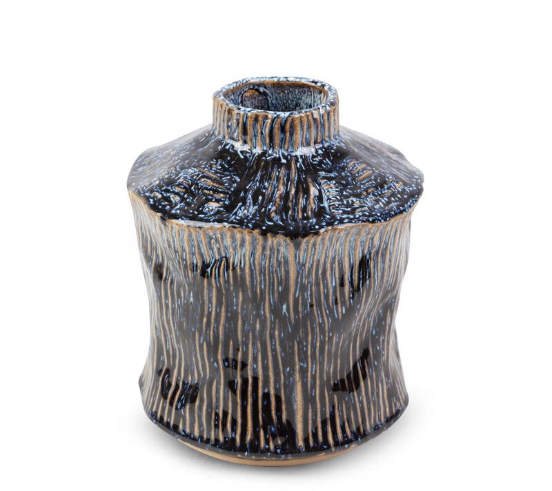 Wazon ceramiczny Alda granatowy fi 17 x 20 cm – do salonu i sypialni