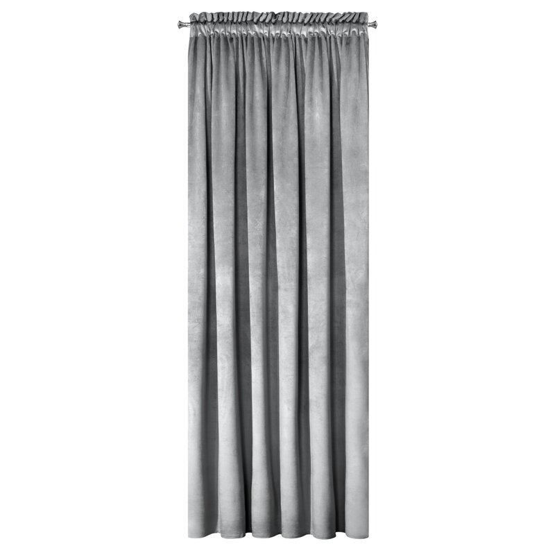 Zasłona gotowa welwet Rosa srebrna 135 x 300 cm – zaciemniająca i stylowa