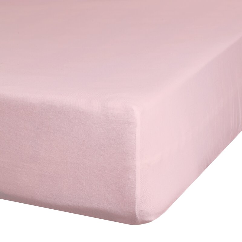 Prześcieradło jersey pudrowy róż 90 x 200 x 25 cm – miękkie i otulające