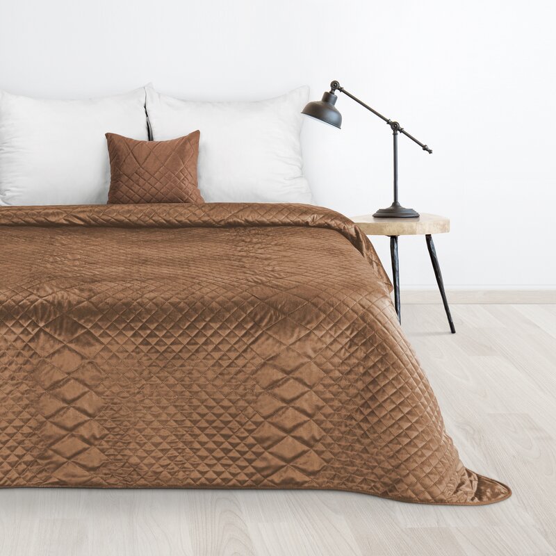 Narzuta Velvet ceglasta 170 x 210 cm – wprowadza ciepło