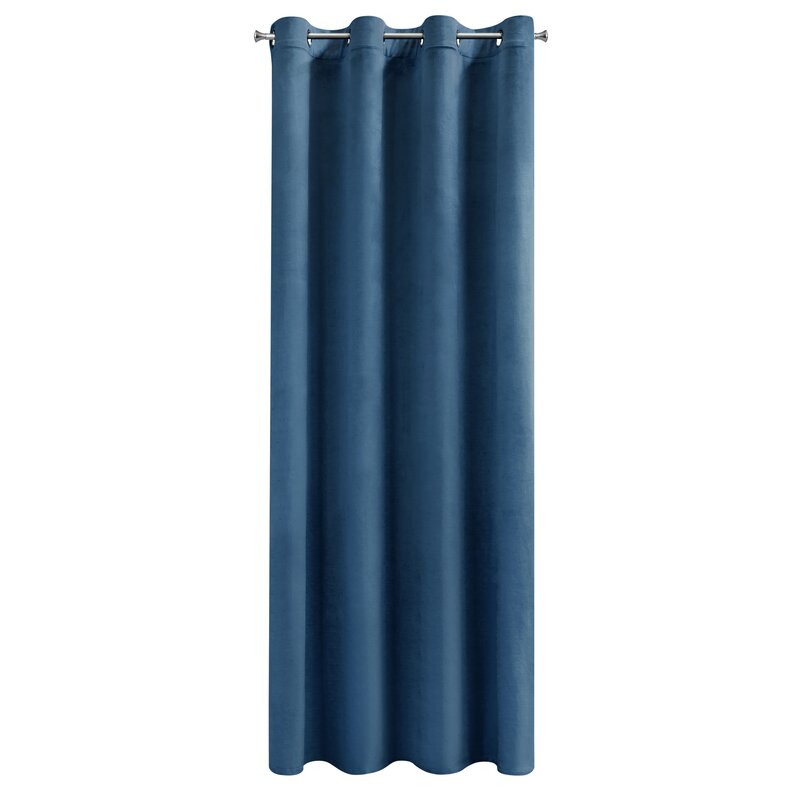 Zasłona gotowa Darla granatowa 140 x 250 cm – zaciemniająca sypialnię