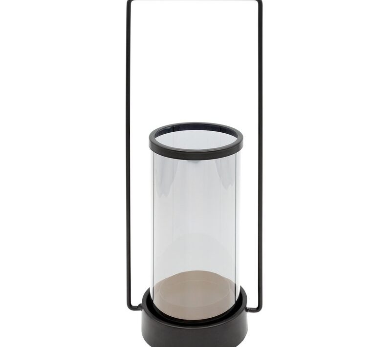 Świecznik ceramiczny Wiki czarny 15 x 12 x 37 cm – do dekoracji stołu