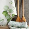 Komplet ściereczek kuchennych 3szt 50x75 cm bawełniany kolor biały, zielony 200 g/m2 OLIVE – stylowy dodatek