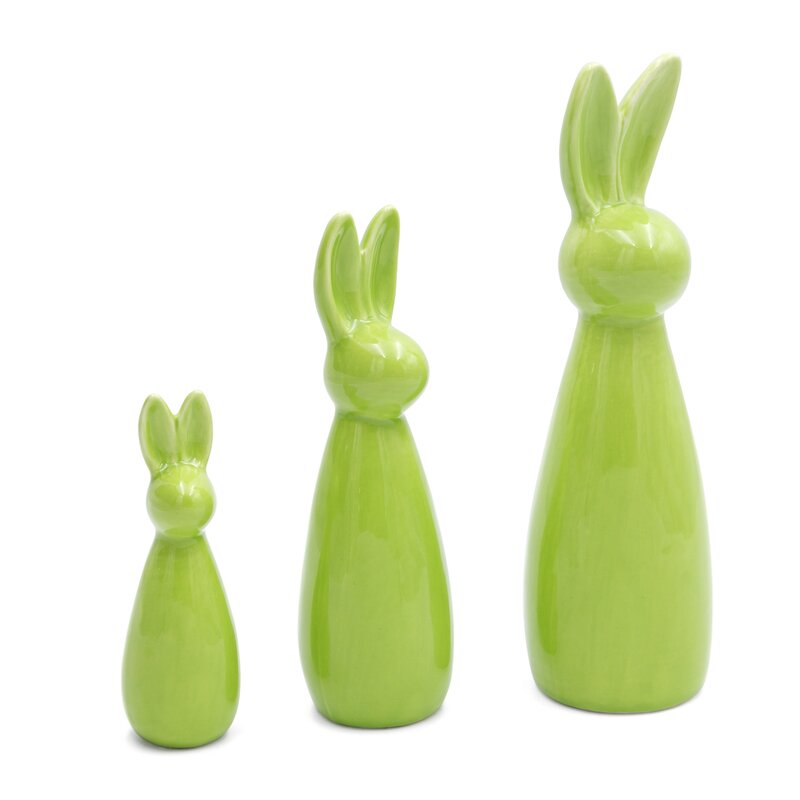 Figurka wielkanocna zając zielony 8x8x28 cm – wprowadzi wiosenny nastrój