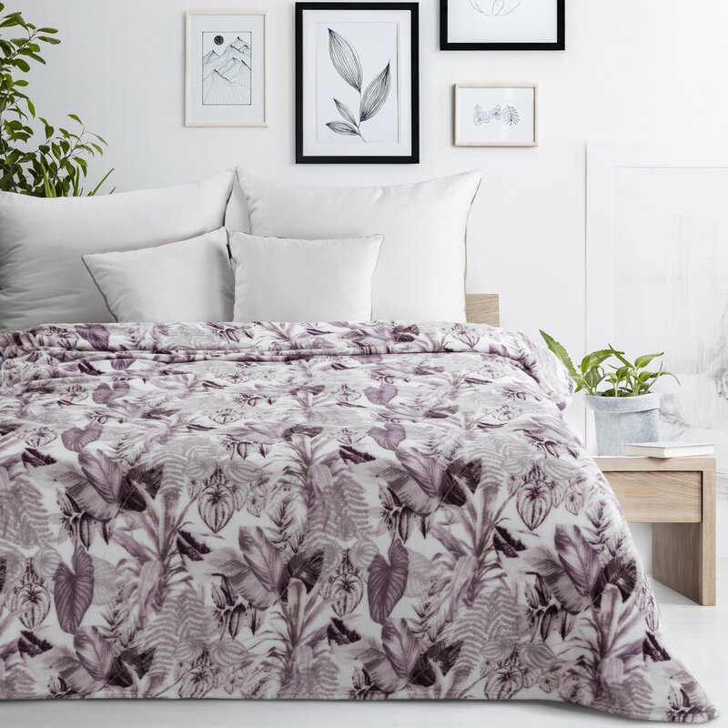 Koc flano Davos fioletowy 150 x 200 cm – miły w dotyku