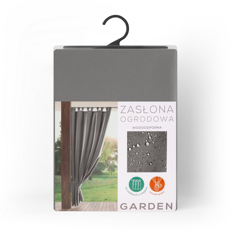 ZASŁONA GOTOWA GARDEN NA SZELKACH 155 X 260 CM STALOWY