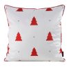 Poszewka świąteczna biała 45 x 45 cm – welwetowa i elegancka