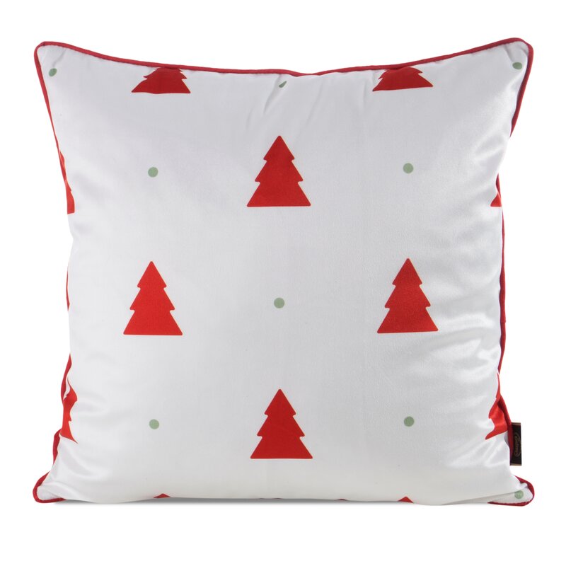 Poszewka świąteczna biała 45 x 45 cm – welwetowa i elegancka
