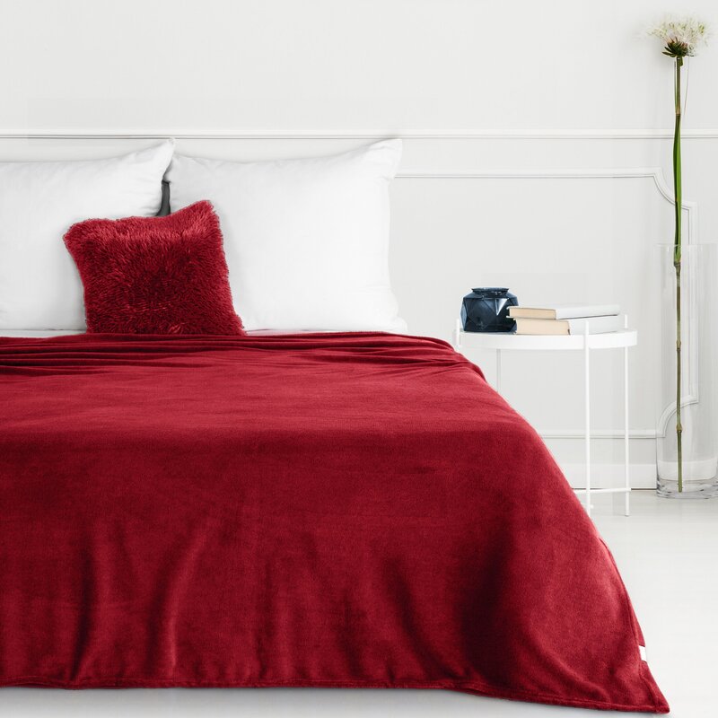 Koc flanelowy Simple bordowy 150 x 200 cm – ciepły i przytulny