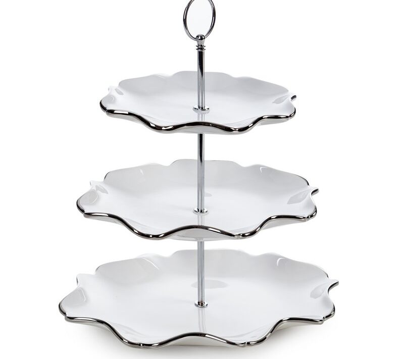 Patera ceramiczna dekoracyjna Auren biała 30 X 21 X 54 cm – do stylowej ekspozycji