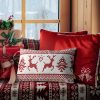 Poszewka welwetowa NOEL01 czerwona 45 X 45 cm – na magiczne święta