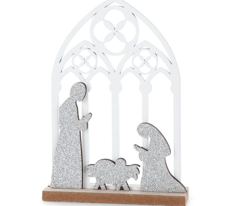 Ozdoba świąteczna biała 13 x 3 x 18 cm – piękna dekoracja