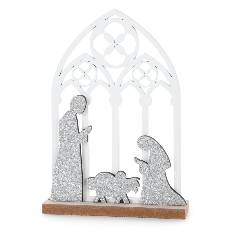 Ozdoba świąteczna biała 13 x 3 x 18 cm – piękna dekoracja