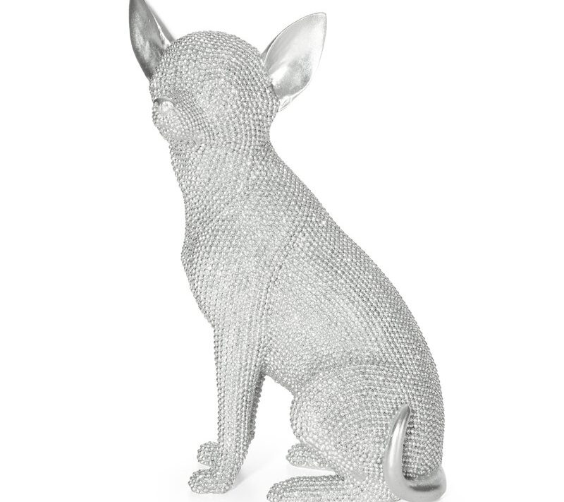 Figurka dekoracyjna Eldo srebrna 16 X 11 X 26 cm – do salonu i sypialni