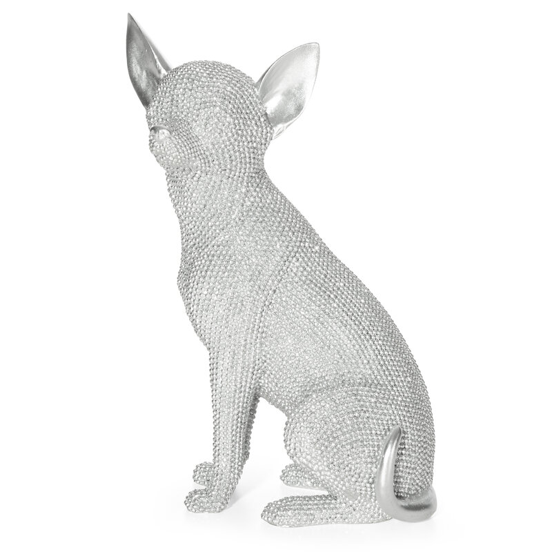 Figurka dekoracyjna Eldo srebrna 16 X 11 X 26 cm – do salonu i sypialni
