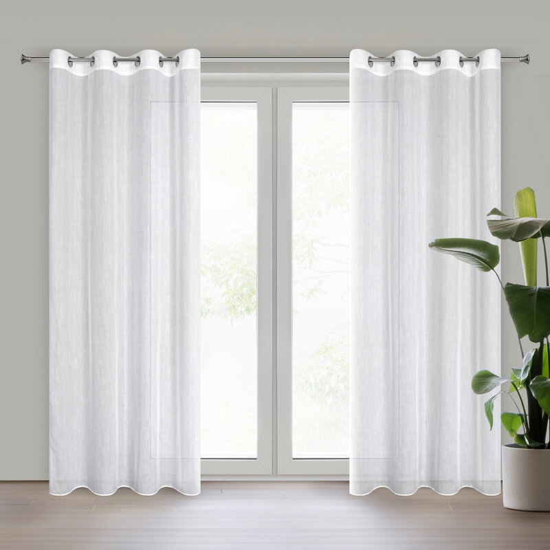 Firana gotowa deszczyk biała 140 x 250 cm – rozprasza światło