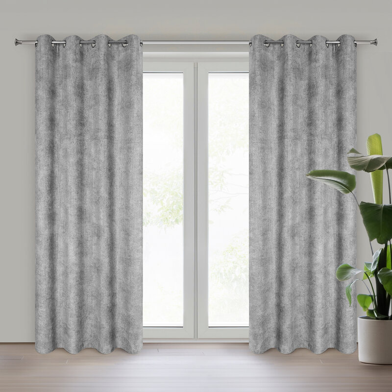 Zasłona gotowa Aleta popielata 135 x 250 cm – zaciemniająca sypialnię