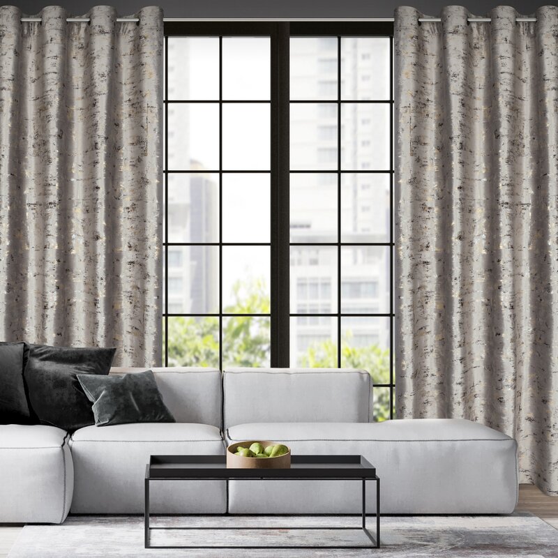 Zasłona gotowa welwetowa Tami stalowa 140 X 250 CM – miękka i elegancka