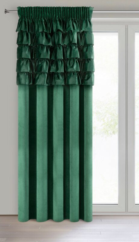 Zasłona gotowa Aura ciemnozielona 140 x 270 cm – zaciemnia i zdobi