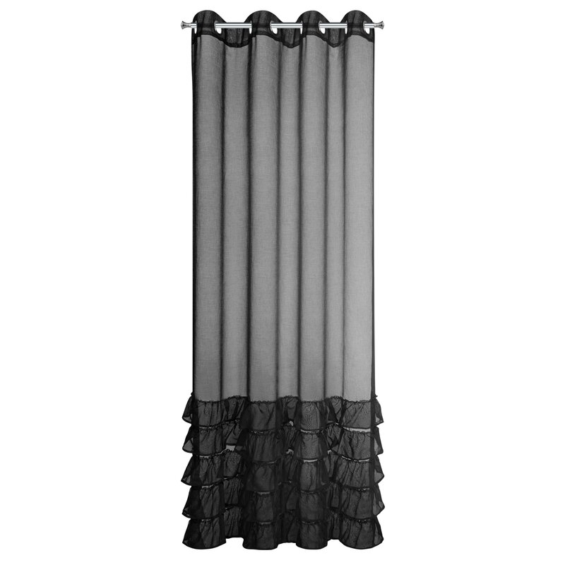 Zasłona gotowa Dani czarna 140 x 250 cm – subtelnie filtruje światło