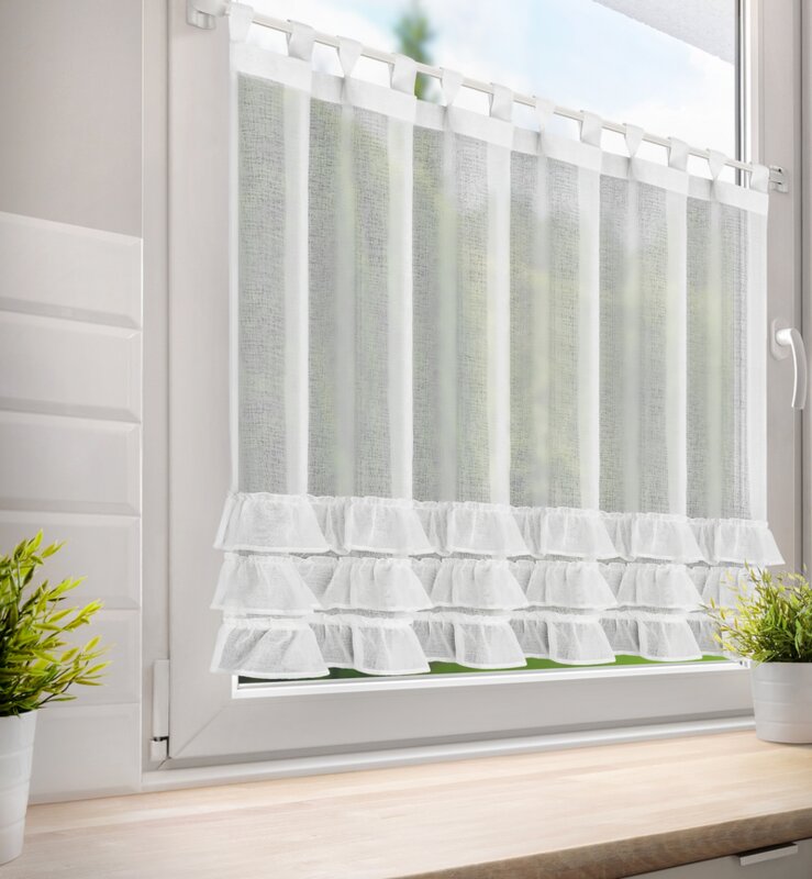 FIRANA GOTOWA LILIAN 3 NA SZELKACH 150 X 90 CM BIAŁY
