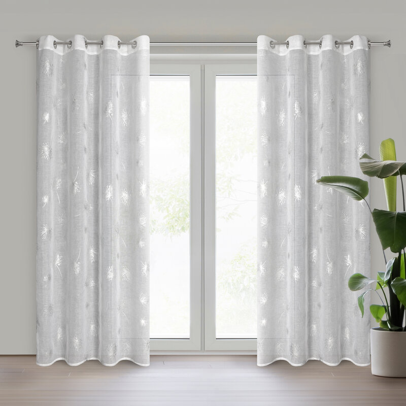 Firana gotowa biała 140 x 250 cm – gotowa do zawieszenia