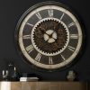 Zegar ścienny industrialny czarny O 76 x 8 cm – stylowy dodatek do wnętrz