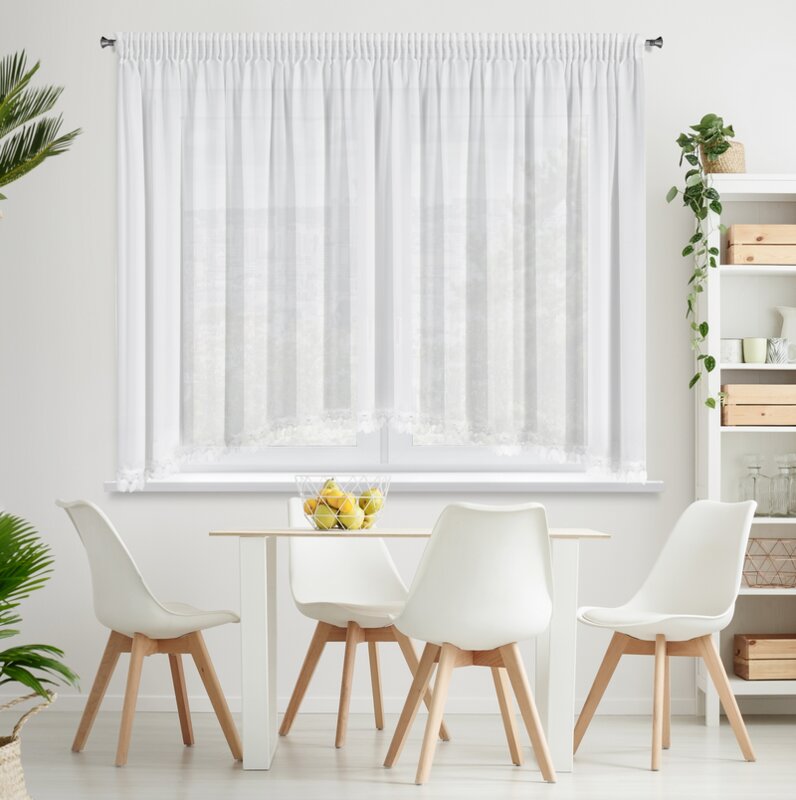 Firana gotowa Loreta biała 400 x 160 cm – rozjaśnia wnętrze