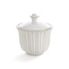 Cukiernica ceramiczna z motywem srebrnych kwiatów biała 10 X 11 cm – do serwowania słodkości