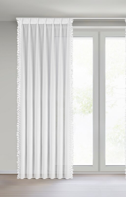 Firana gotowa Loreta biała 80 x 270 cm – rozprasza światło
