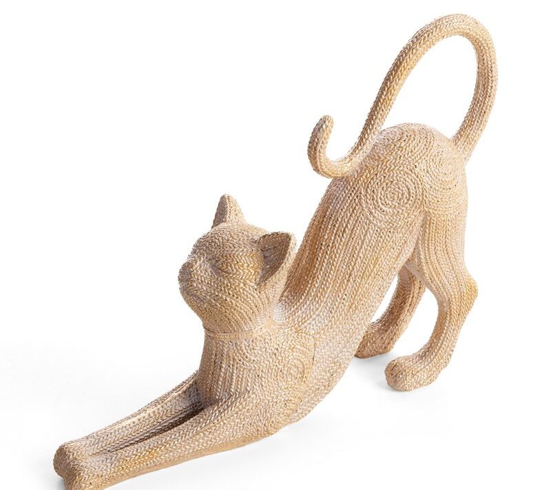 Figurka dekoracyjna kot złoty 25 x 7 x 19 cm – doda blasku wnętrzu