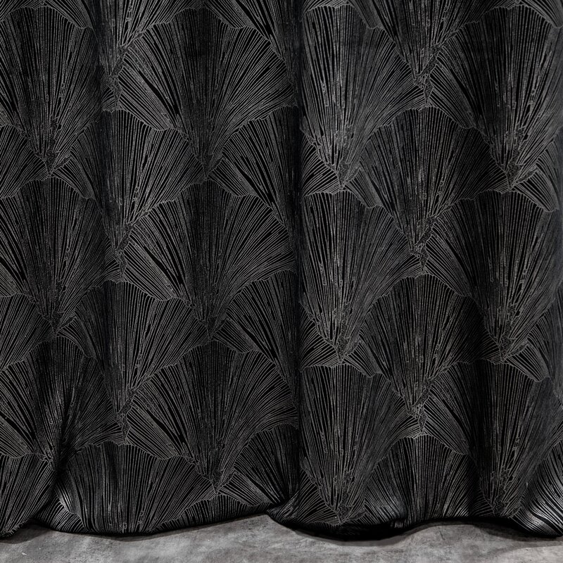 Zasłona welwetowa Goja czarna 140 X 250 cm – z błyszczącym wzorem