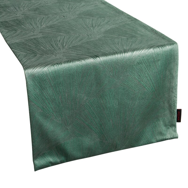 Obrus błyszczący Goja zielony 40 x 140 cm – doda elegancji stołowi