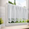 Firana gotowa ISAAC biała 150 X 60 CM – z koronką, filtrująca światło