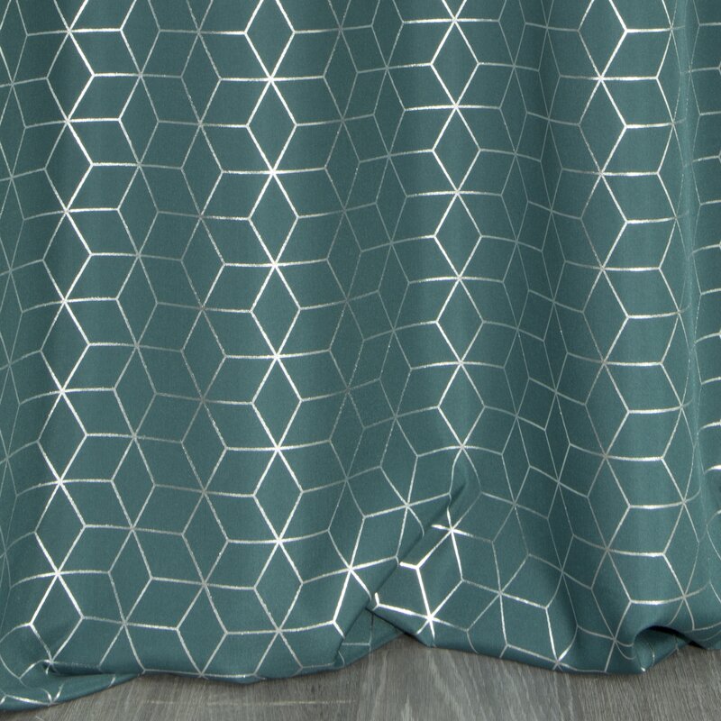 Zasłona gotowa Cube ciemnoturkusowa 140 x 250 cm – gotowa do zawieszenia