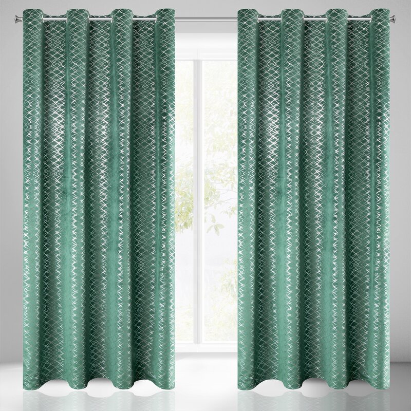Zasłona gotowa MOLY zielona 140 x 250 cm – zaciemniająca i stylowa