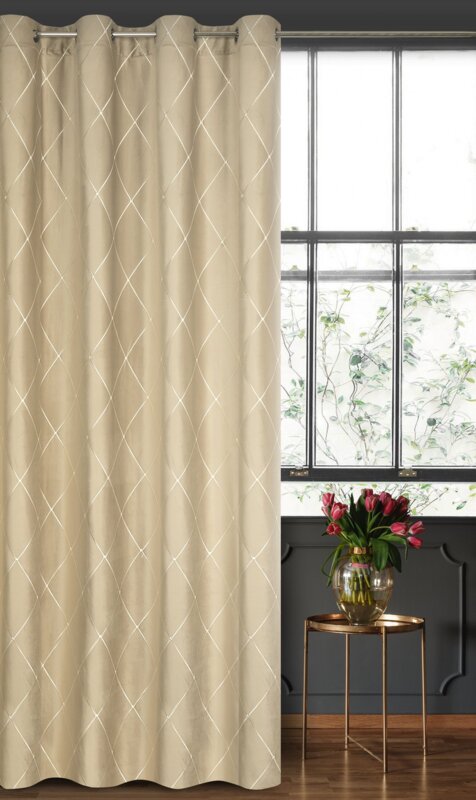 Zasłona dekoracyjna Pierre Cardin Margo beżowa 140 X 250 cm – do salonu i sypialni