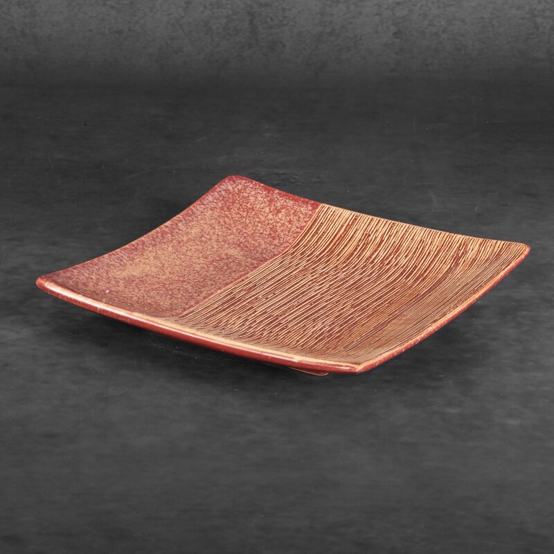 Patera ceramiczna Elda czerwona 22 x 22 x 4 cm – do dekoracji stołu