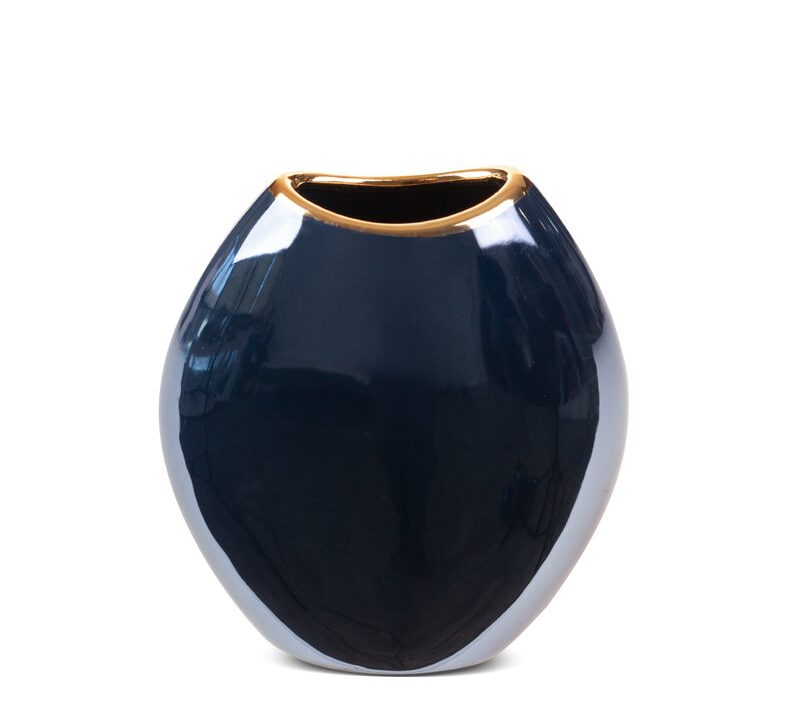 Wazon ceramiczny Amora1 granatowy 14 x 7 x 16 cm – idealny na kwiaty