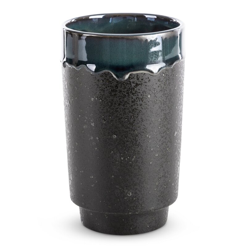 Wazon ceramiczny Hani zielony fi 12 x 20 cm – na suszone kwiaty