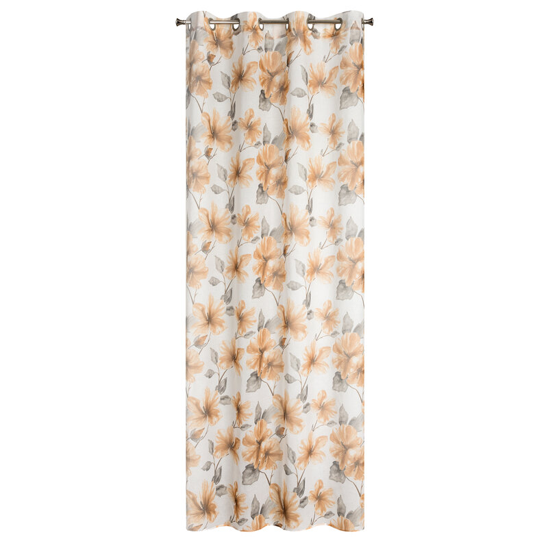 Firana gotowa Sofia biała 140 X 250 cm – delikatny kwiatowy wzór