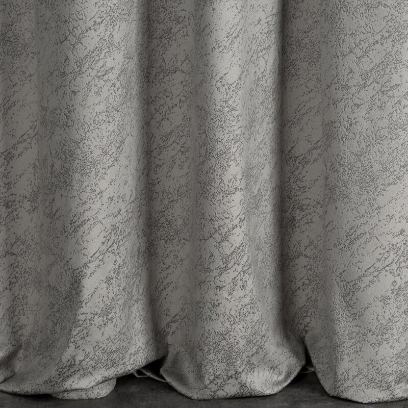 Zasłona gotowa na taśmie Riva popielata 140 X 270 CM – welwetowa z wzorem marmuru